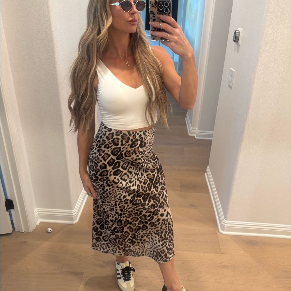 Zara Brown Leopard Pencil Skirt